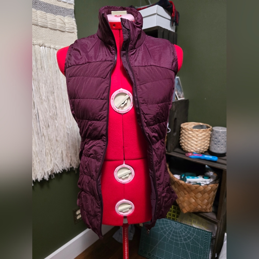 Maroon down for it all vest